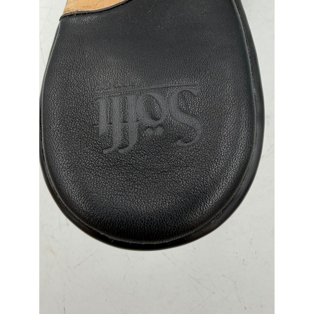 Sofft Slide Sandals Black Leather Embroidered Kitten Heel Women 10M Noel Comfort - Picture 5 of 9